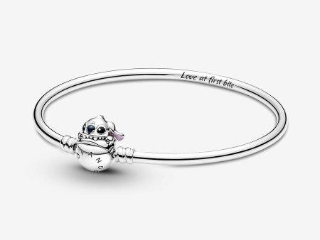 Pandora Moments Disney Stitch Biting Clasp Bangle Sale