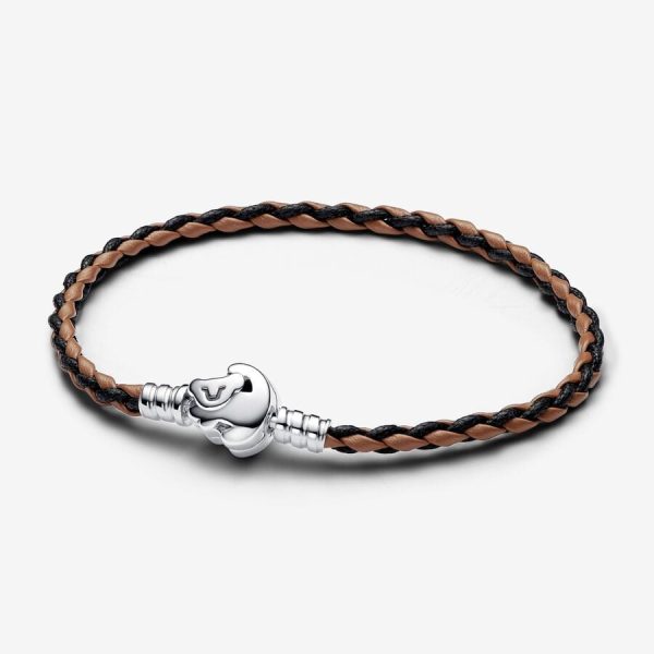 Disney The Lion King Clasp Pandora Moments Braided Leather Bracelet Online now