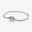 Disney Pandora Moments Mickey Mouse Heart Clasp Snake Chain Bracelet For Discount