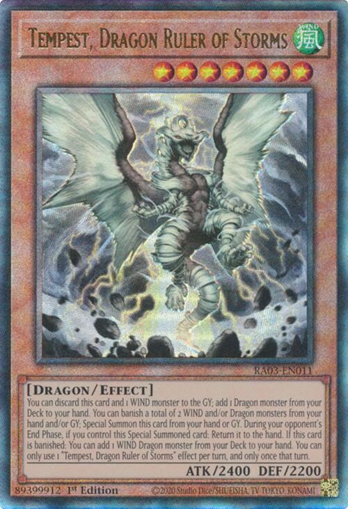 Tempest, Dragon Ruler of Storms (UTR) [RA03-EN011] Prismatic Ultimate Rare Fashion