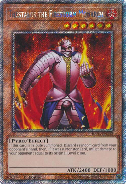 Thestalos the Firestorm Monarch (Platinum Secret Rare) [RA03-EN143] Platinum Secret Rare For Sale