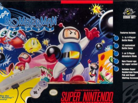 SUPER BOMBERMAN PARTY PACK (W MULTITAP)  - SNES (W BOX & MANUAL) Hot on Sale